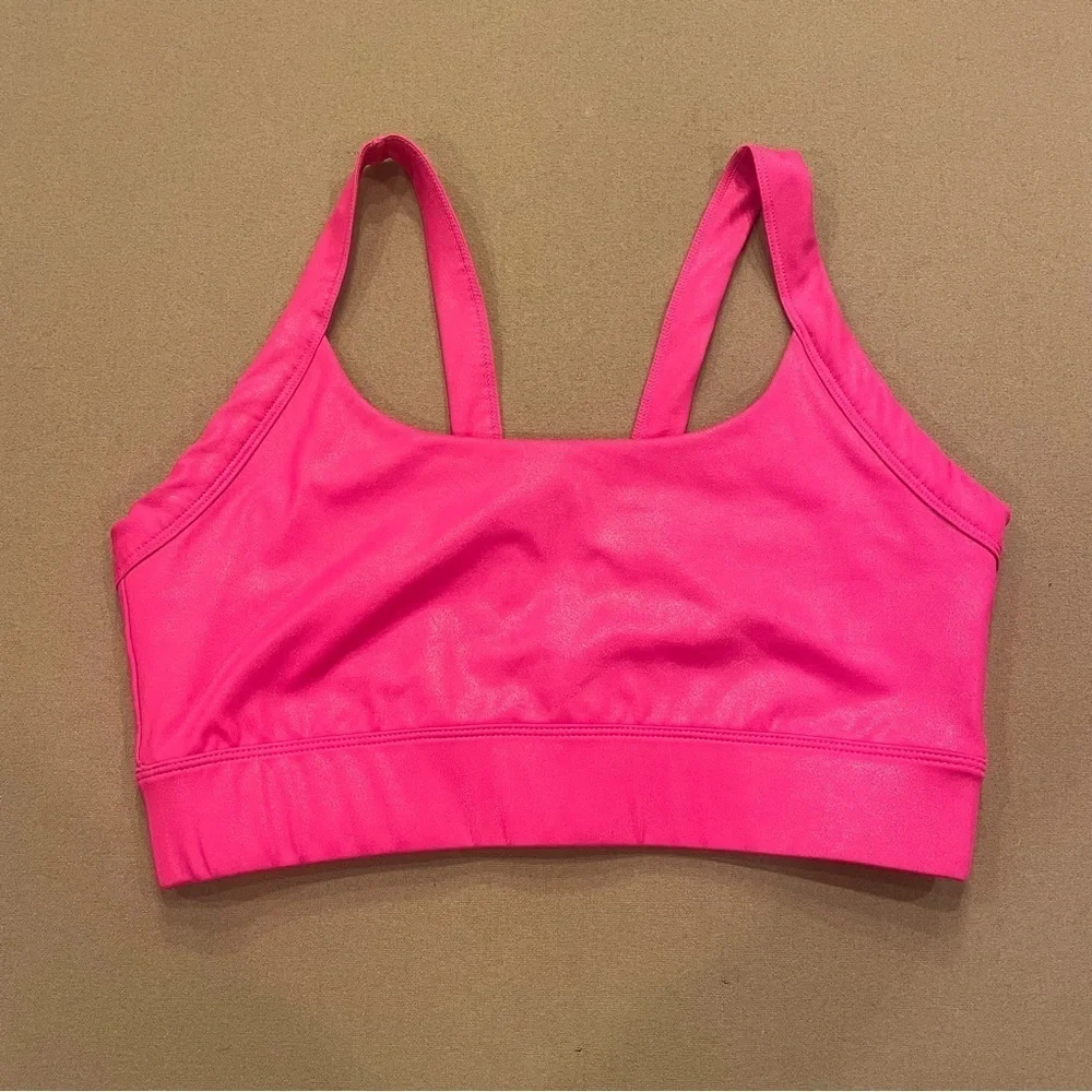 Carbon 38 Galaxy V-Back Sports Bra Pink Oil Slick Size Medium